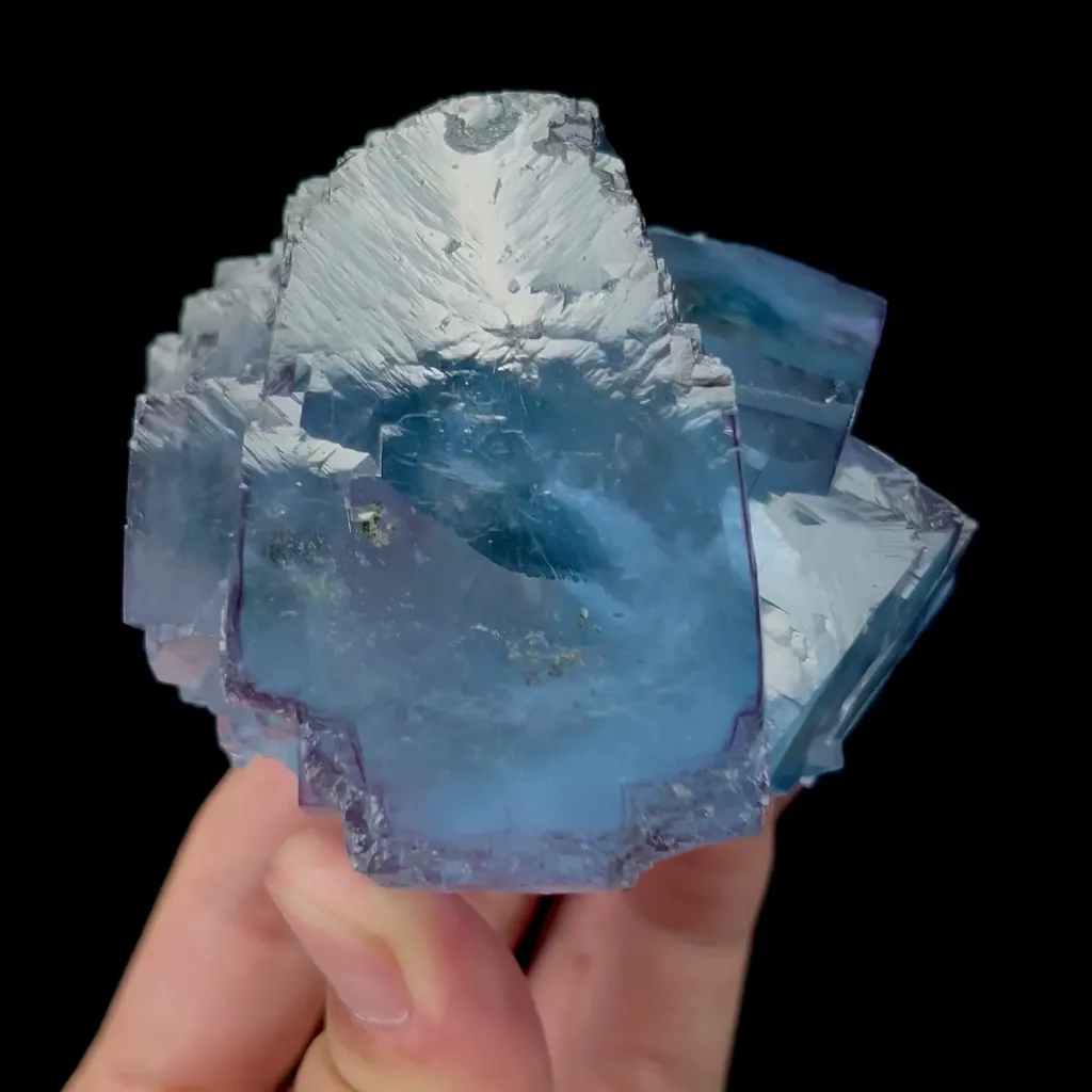 Natural Large Transparent Blue Fluorite Mineral Specimen,High Quality Specimen,YAO GANG XIAN,HUNAN,CHINA(76*63*50mm) image
