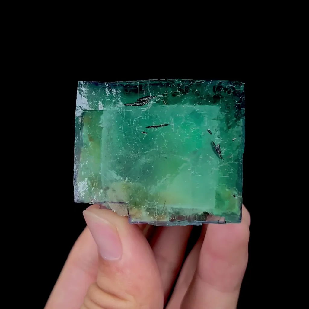 Natural Large Transparent Green Fluorite Mineral Specimen,High Quality Specimen,YAO GANG XIAN,HUNAN,CHINA(60*37*47mm) image