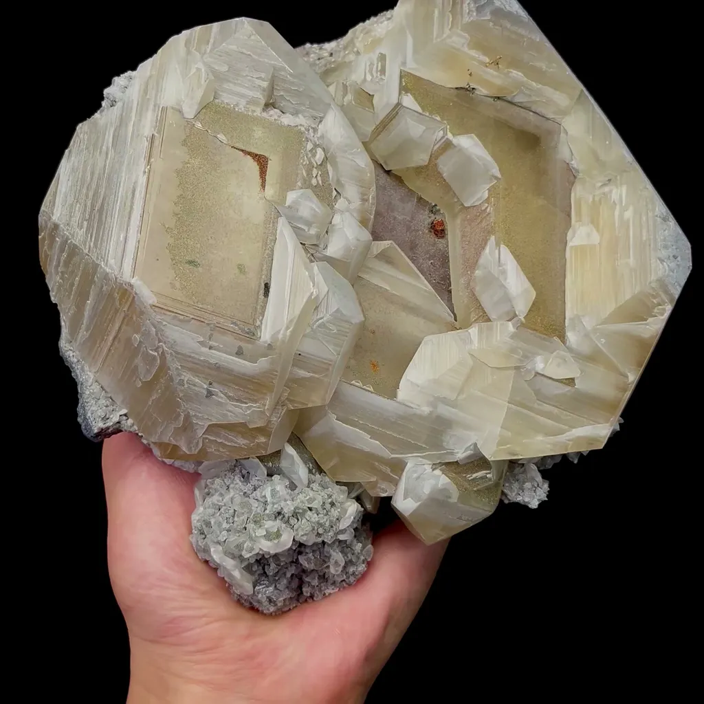Natural Large Yellow Calcite and Siderite Mineral Specimen,High Quality Specimen,FUJIAN,CHINA(180*160*70mm) image