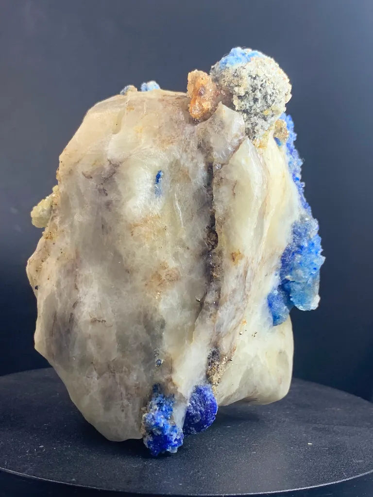 Natural Lazurite Mineral Specimen Deep Blue Crystal on Matrix, 672g - image 4