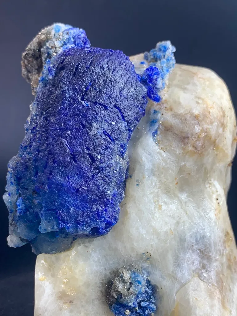 Natural Lazurite Mineral Specimen Deep Blue Crystal on Matrix, 672g - image 6