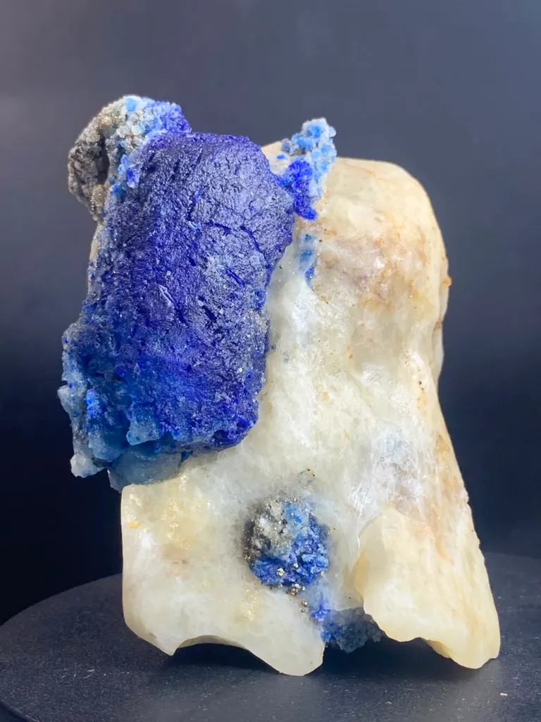Natural Lazurite Mineral Specimen Deep Blue Crystal on Matrix, 672g - image 2