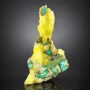 Natural Lemon Yellow Brucite with Blue Copper from Pakistan - image 4
