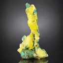 Natural Lemon Yellow Brucite with Blue Copper from Pakistan - image 5