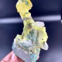Natural Lemon Yellow Brucite with Blue copper on Matrix from Pakistan - image 6