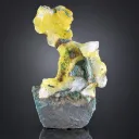 Natural Lemon Yellow Brucite with Blue copper on Matrix from Pakistan - image 5
