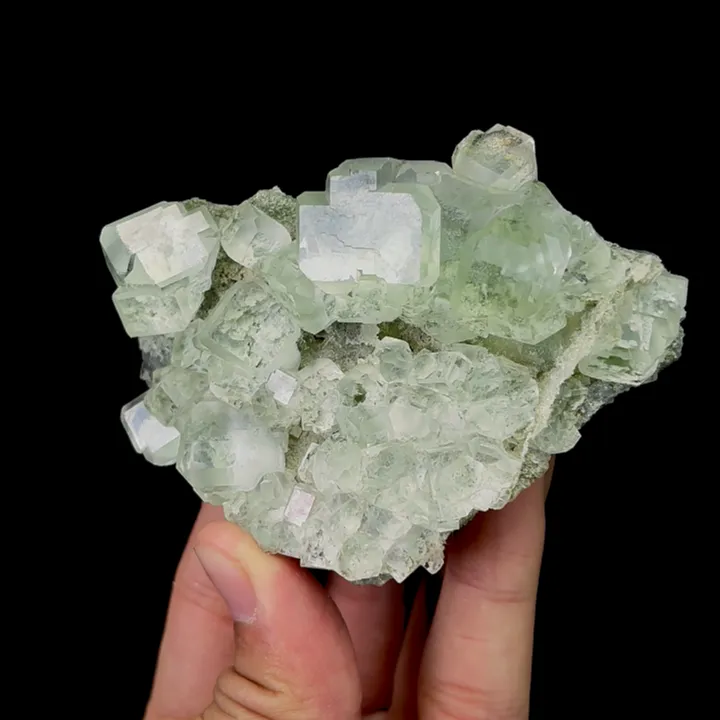 Natural lucency green Fluorite,Ladder Pattern Mineral Specimen:HUNAN (90*25*60mm) - image 2