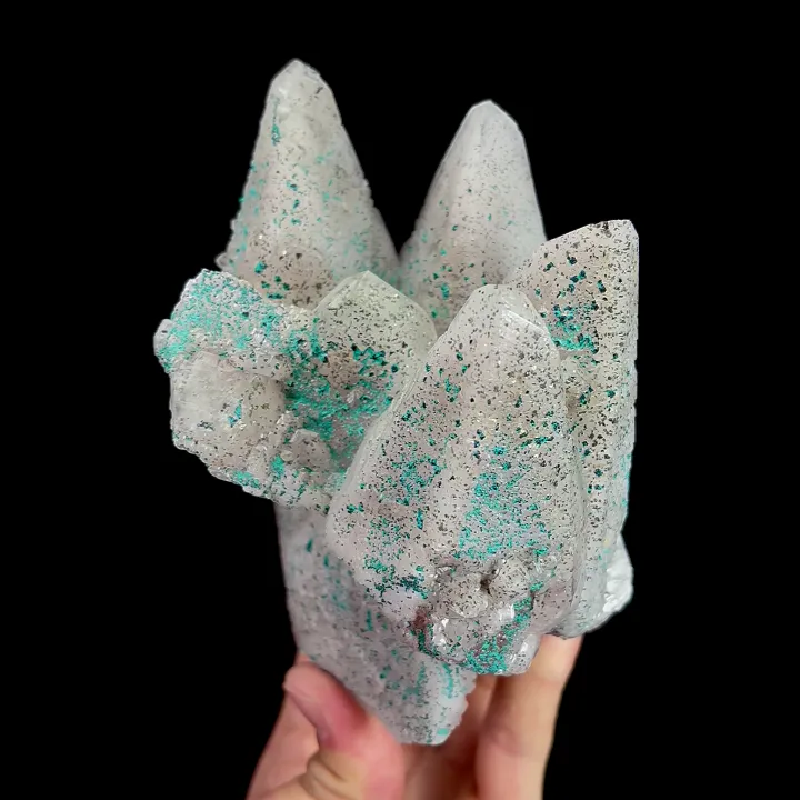 Natural Malachite and Calcite, Mineral Specimen:Shuikoushan,Hunan (120*85*135MM) image