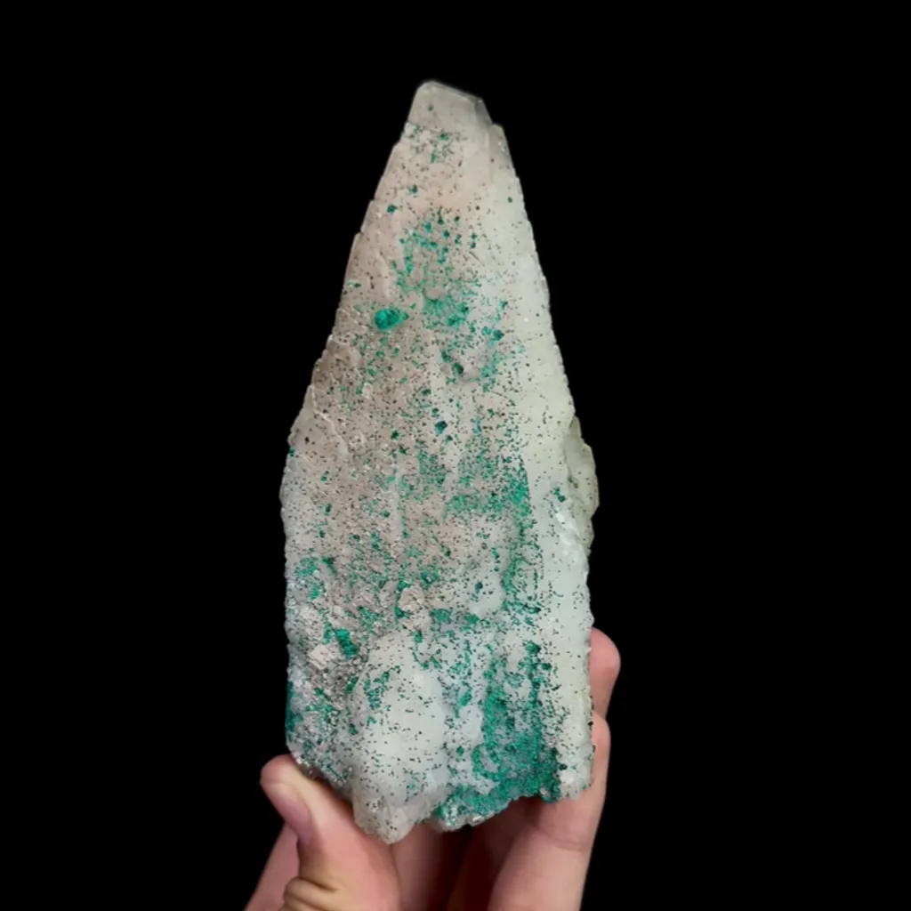 Natural Malachite and Calcite, Mineral Specimen:Shuikoushan,Hunan (55*145*60MM) - image 6