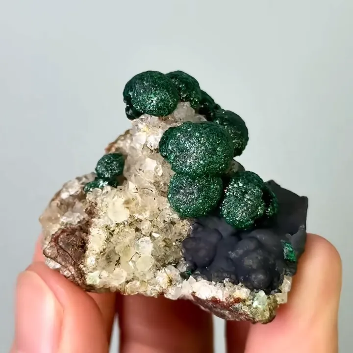 Natural Malachite & Quartz,Mineral Specimen:Guangxi,China (35*30*35mm) - image 3