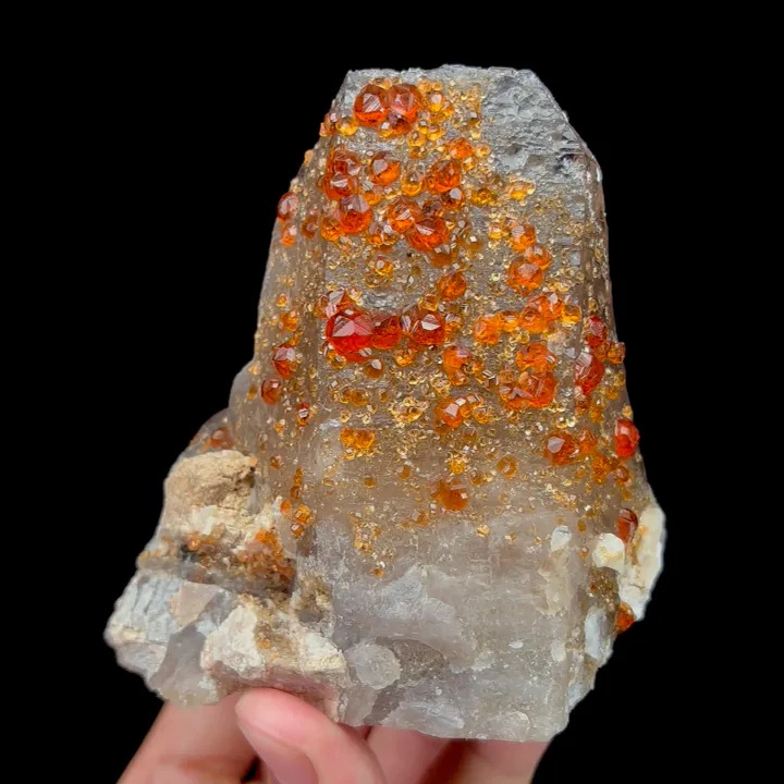 Natural Manganospherite and Smoke Quartz,Mineral Specimen:FUJIAN (80*90*55mm) image