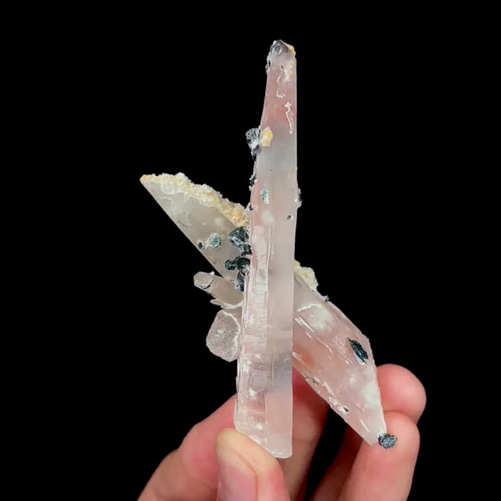 Natural Mango Quartz and Specularite, Mineral Specimen:Jinlong,Guangdong (45*30*85MM) image