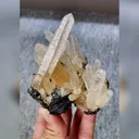 Natural Mango Quartz and Specularite Symbiosis comes from Jinlong,Guangdong 70*50*80MM - image 1