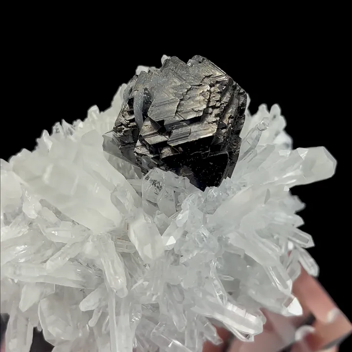 Natural Marmatite and Clear Quartz Cluster, Mineral Specimen: Peru (105*75*60MM) - image 4