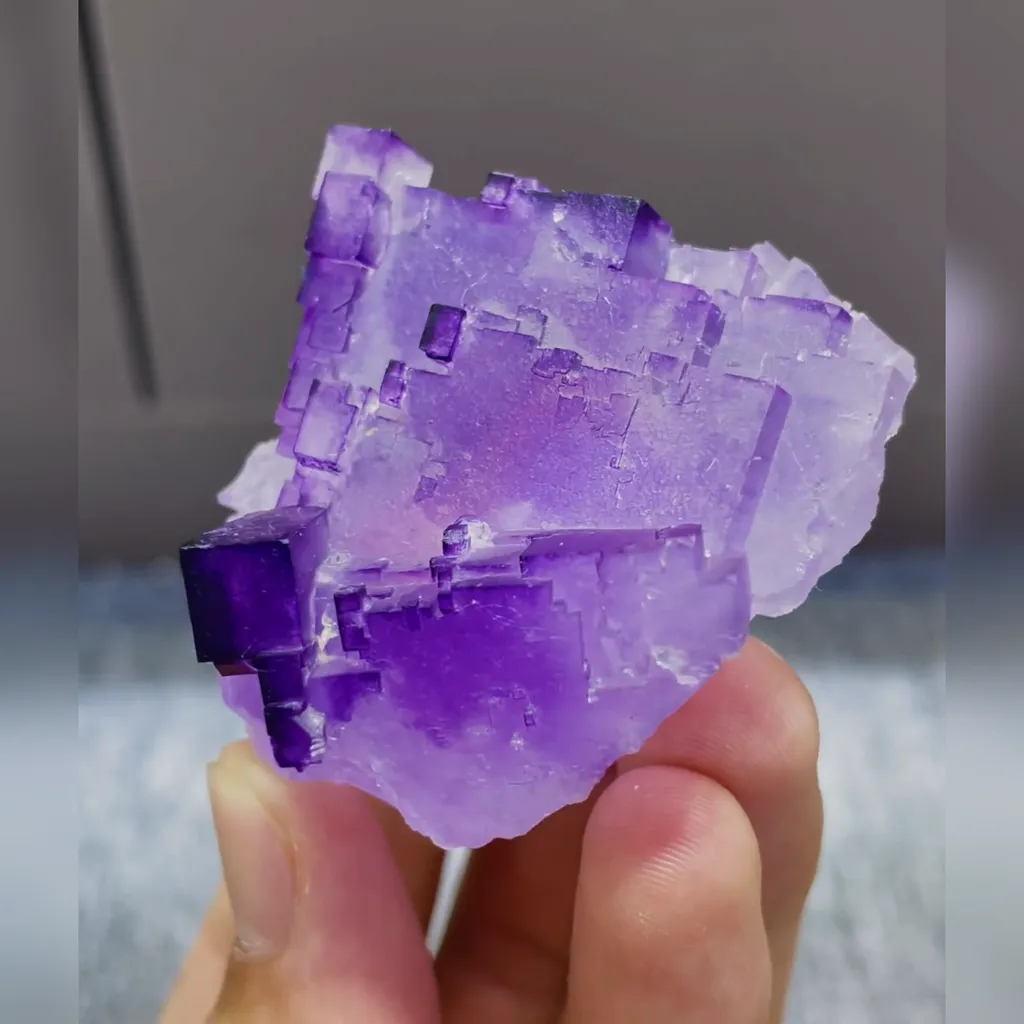 Natural Matrix Fluorite comes from Xinjiang,China 45*50*40MM - image 2
