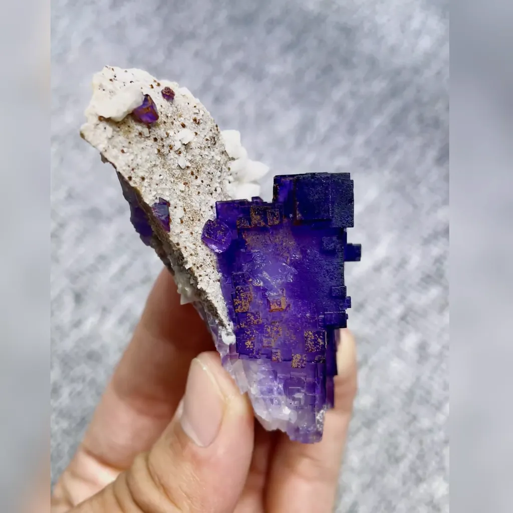 Natural Matrix Fluorite comes from Xinjiang,China 45*65*35MM - image 3