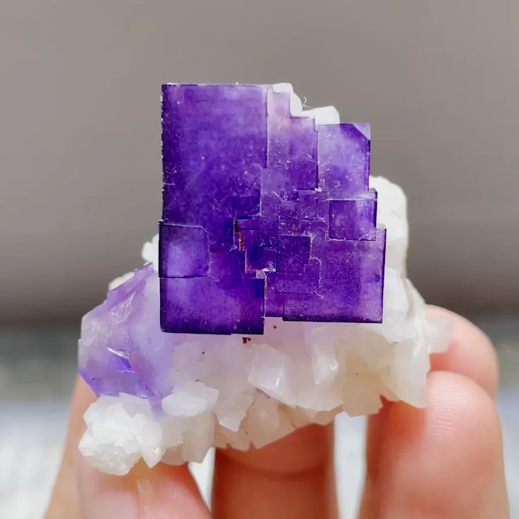 Natural Matrix Fluorite from Xinjiang,China 35*40*15MM image