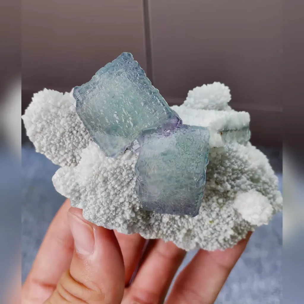 Natural Morandi Fluorite comes from Fujian,China 100*55*40MM - image 3