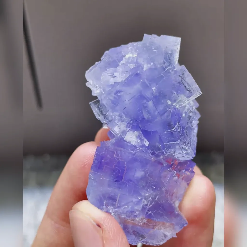Natural Natural Purple Cubic Fluorite comes from Xianghualing,Hunan 30*25*50MM - image 3