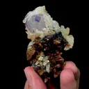 Natural Octahedral Fluorite and Calcite Mineral Specimen,High Quality Specimen,SHANGBAO,HUNAN,CHINA(40*35*68mm) - image 4