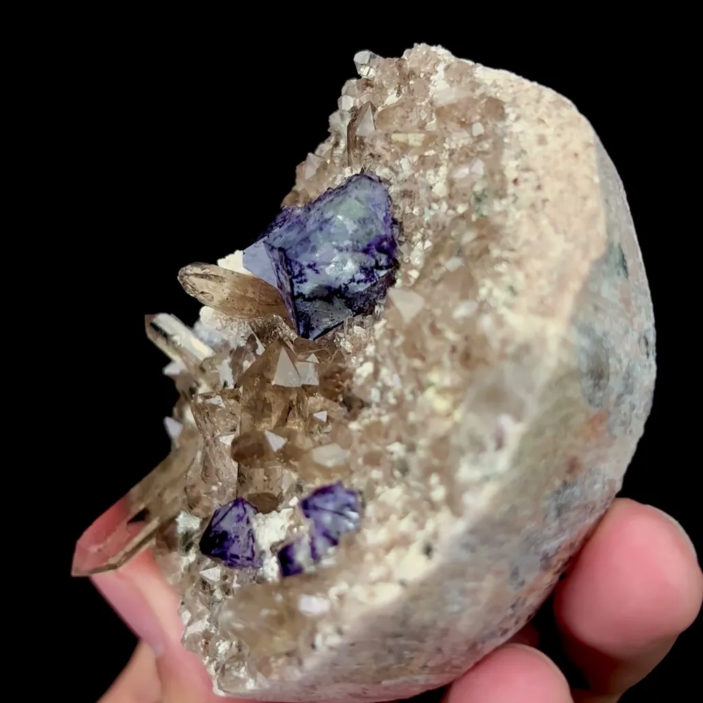 Natural Octahedral Fluorite and Smoky Crystal Mineral Specimen,High Quality Specimen,YUNXIAO,FUJIAN,CHINA(73*60*33mm) - image 3