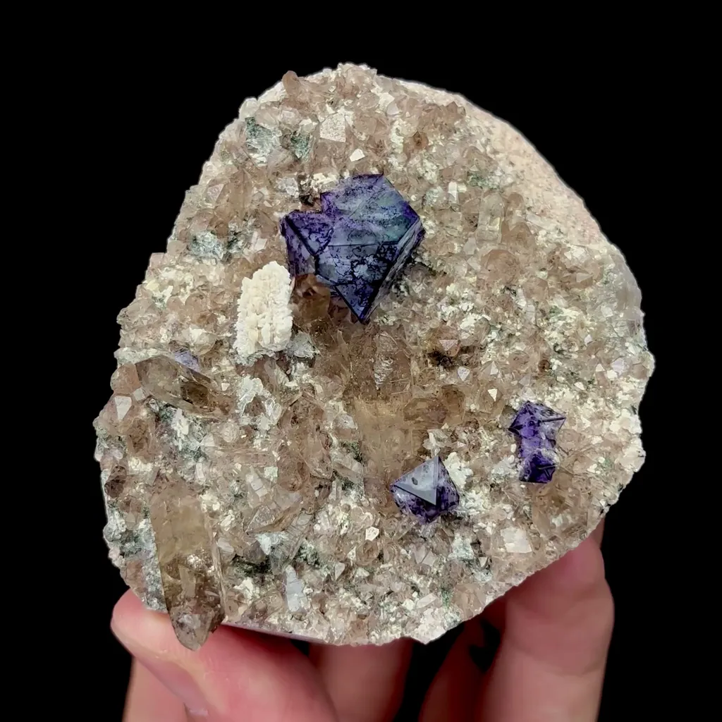 Natural Octahedral Fluorite and Smoky Crystal Mineral Specimen,High Quality Specimen,YUNXIAO,FUJIAN,CHINA(73*60*33mm) image