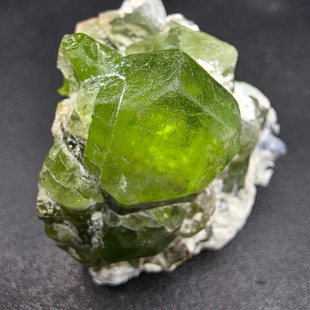 Natural Peridot Crystal Specimen Pakistan | Gem Quality Green Peridot on Matrix image