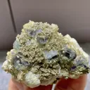 Natural Phantom Fluorite and Calcite and Mica Symbiosis comes from Yindu,Inner Mongolia 65*50*35MM - image 4