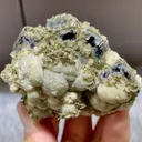 Natural Phantom Fluorite and Calcite and Mica Symbiosis comes from Yindu,Inner Mongolia 65*50*35MM - image 1