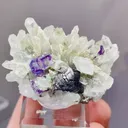Natural Phantom Fluorite and Crystal Clusters coexist with Wolframite comes from Yaogangxian,China 45*25*20MM - image 1
