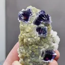 Natural Phantom Fluorite and Flake Calcite coexist with Mica comes from Yindu,Inner Mongolia 40*20*60MM - image 3