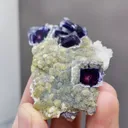 Natural Phantom Fluorite and Flake Calcite coexist with Mica comes from Yindu,Inner Mongolia 40*20*60MM - image 1