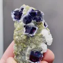 Natural Phantom Fluorite and Flake Calcite coexist with Mica comes from Yindu,Inner Mongolia 40*20*60MM - image 4