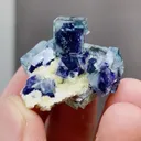 Natural Phantom Fluorite and Flake Calcite coexist with Mica Yindu,Inner Mongolia 35*24*20MM - image 1