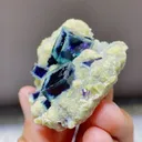Natural Phantom Fluorite and Mica Symbiosis comes from Yindu,Inner Mongolia 45*45*25MM - image 2