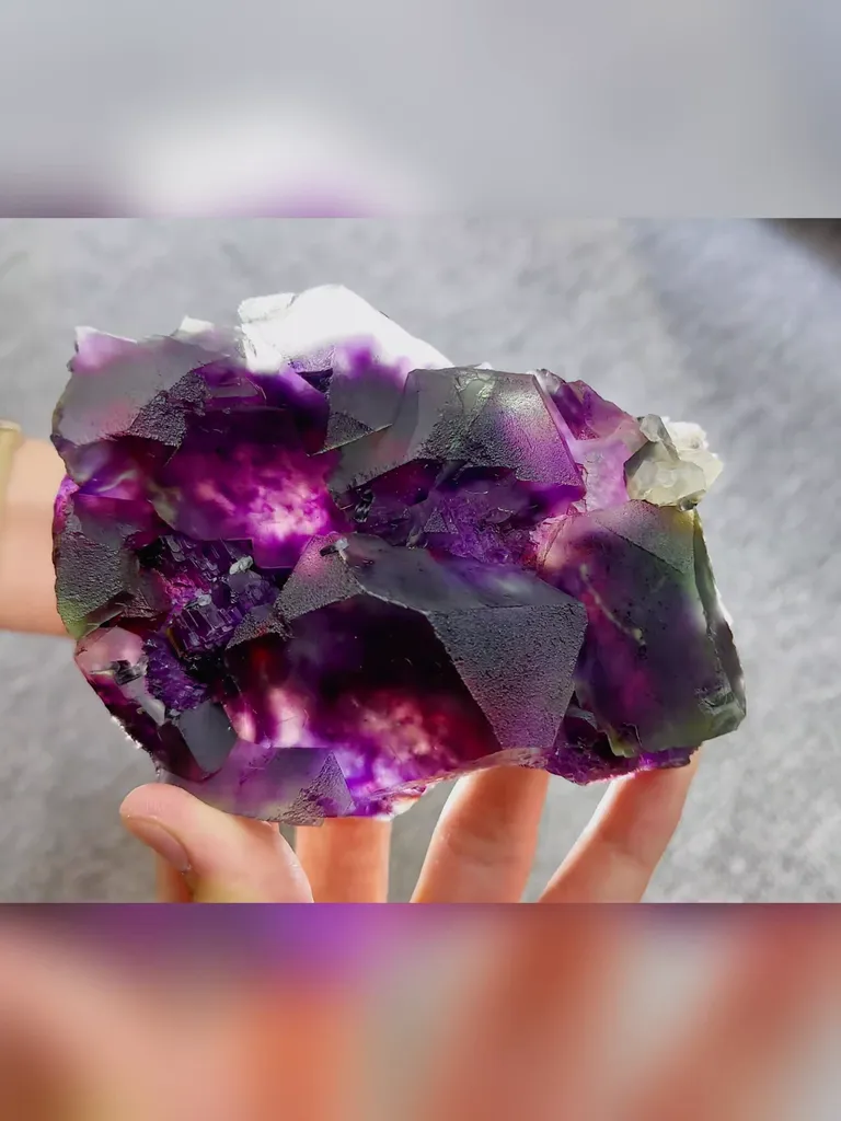 Natural Phantom Fluorite and Quartz coexist comes from Yindu,Inner Mongolia 145*40*85MM image