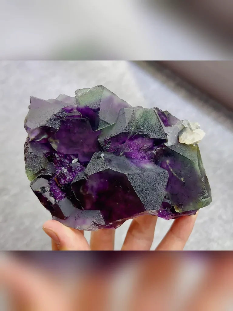 Natural Phantom Fluorite and Quartz coexist comes from Yindu,Inner Mongolia 145*40*85MM - image 4