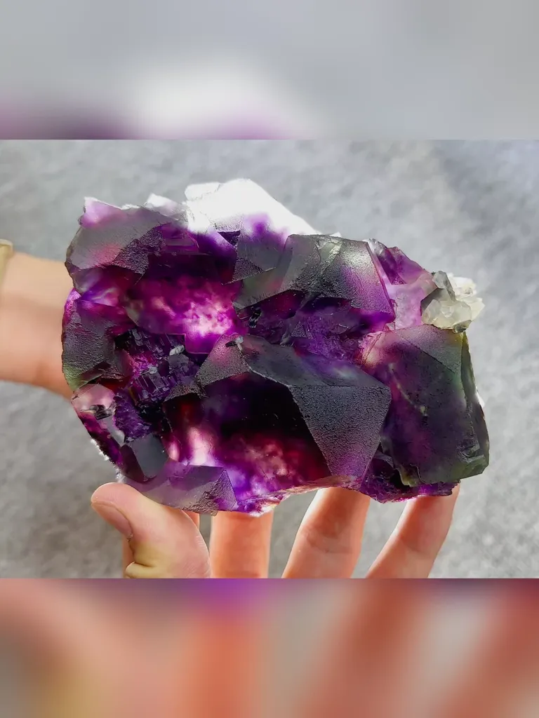 Natural Phantom Fluorite and Quartz coexist comes from Yindu,Inner Mongolia 145*40*85MM - image 5