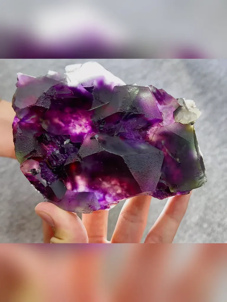 Natural Phantom Fluorite and Quartz coexist comes from Yindu,Inner Mongolia 145*40*85MM - image 3