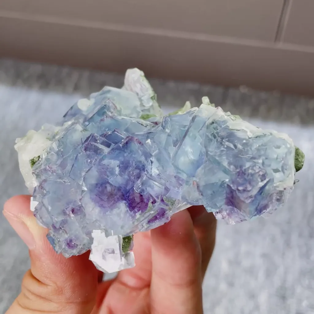 Natural Phantom Fluorite and Quartz comes from Yaogangxian,Hunan 80*60*20MM - image 3