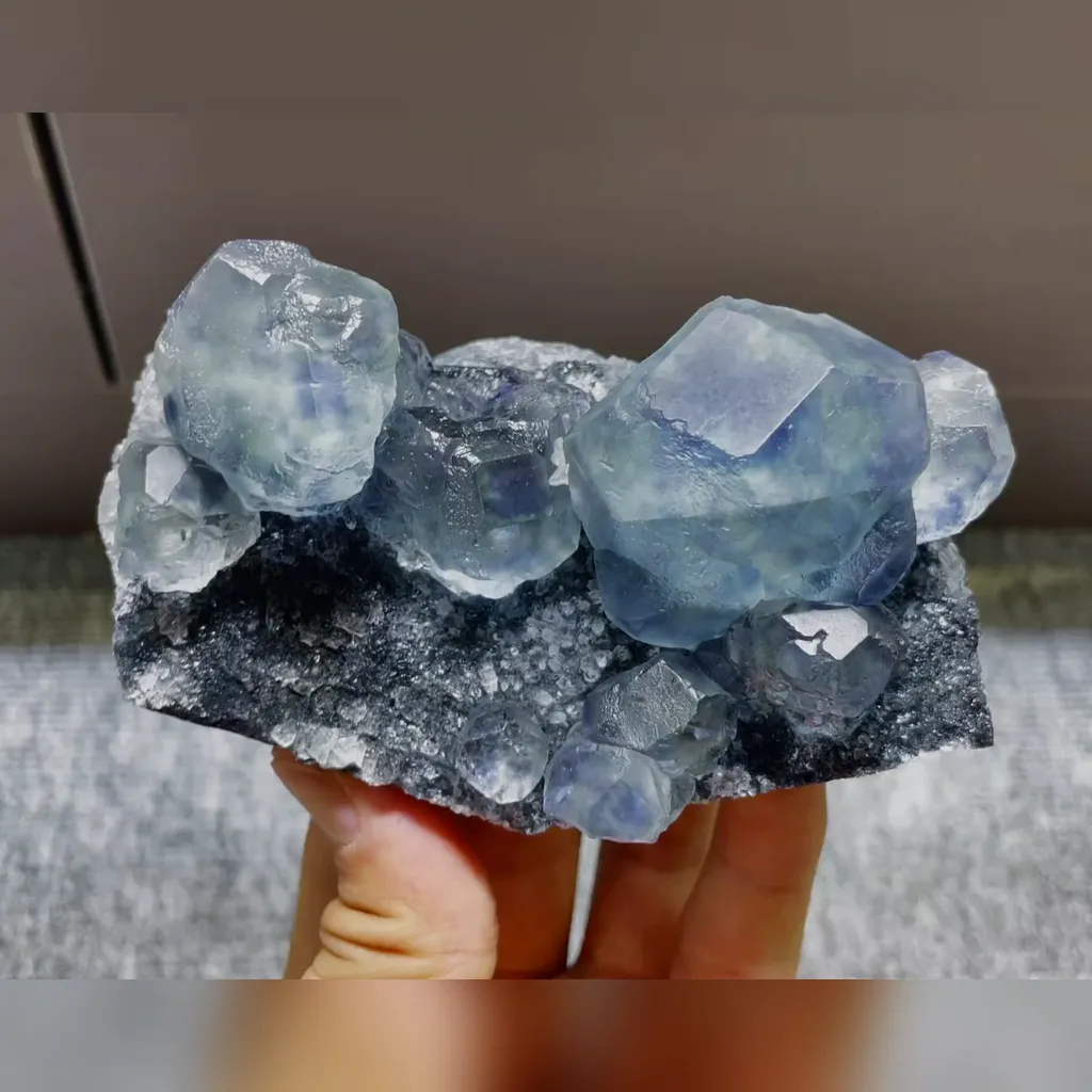 Natural Phantom Fluorite and Quartz Symbiosis comes from Fujian,China 105*60*50MM - image 5