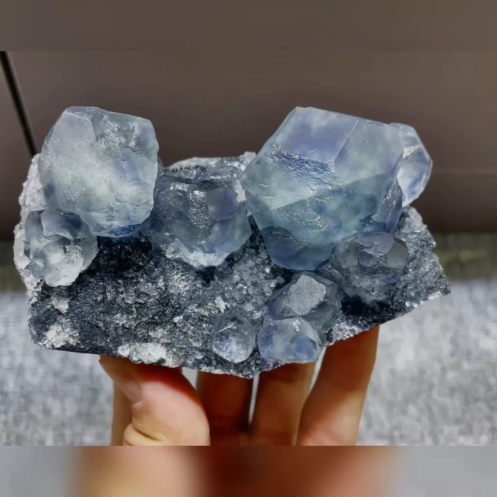 Natural Phantom Fluorite and Quartz Symbiosis comes from Fujian,China 105*60*50MM - image 2