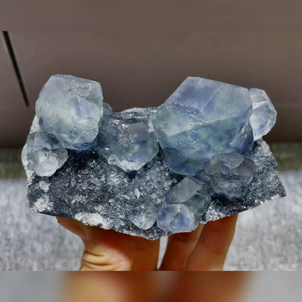 Natural Phantom Fluorite and Quartz Symbiosis comes from Fujian,China 105*60*50MM - image 4