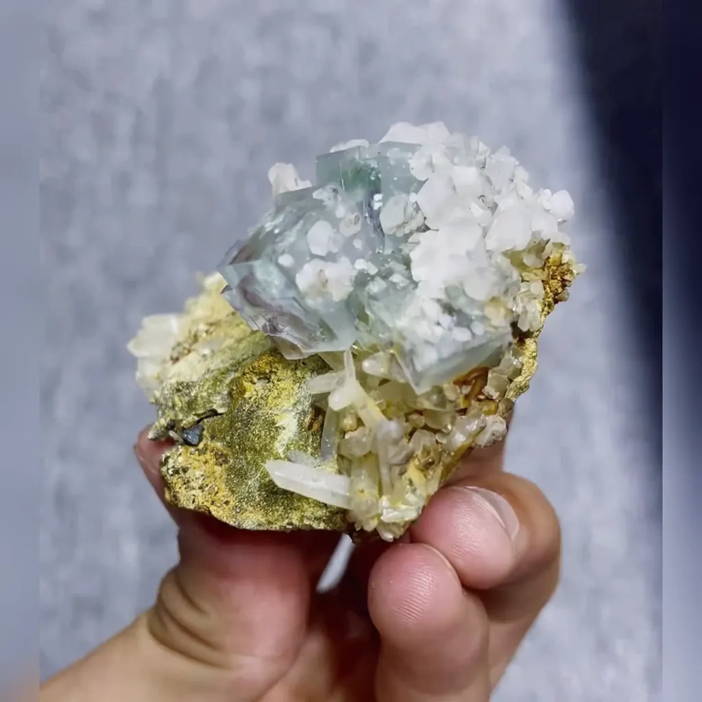 Natural Phantom Fluorite and Quartz Symbiosis comes from Yaogangxian,Hunan 70*60*40MM - image 2