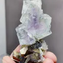 Natural Phantom Fluorite and Toxic Sand coexist comes from Yaogangxian,Hunan 30*20*60MM - image 1