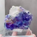 Natural Phantom Fluorite and White Quartz coexist comes from Yaogangxian,Hunan 75*35*70MM - image 1