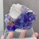 Natural Phantom Fluorite and White Quartz coexist comes from Yaogangxian,Hunan 75*35*70MM - image 3