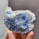 Natural Phantom Fluorite coexists with Mercedes-Benz Calcite and Quartz comes from Fujian,China 65*40*55MM - image 1