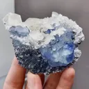 Natural Phantom Fluorite coexists with Mercedes-Benz Calcite and Quartz comes from Fujian,China 65*40*55MM - image 3