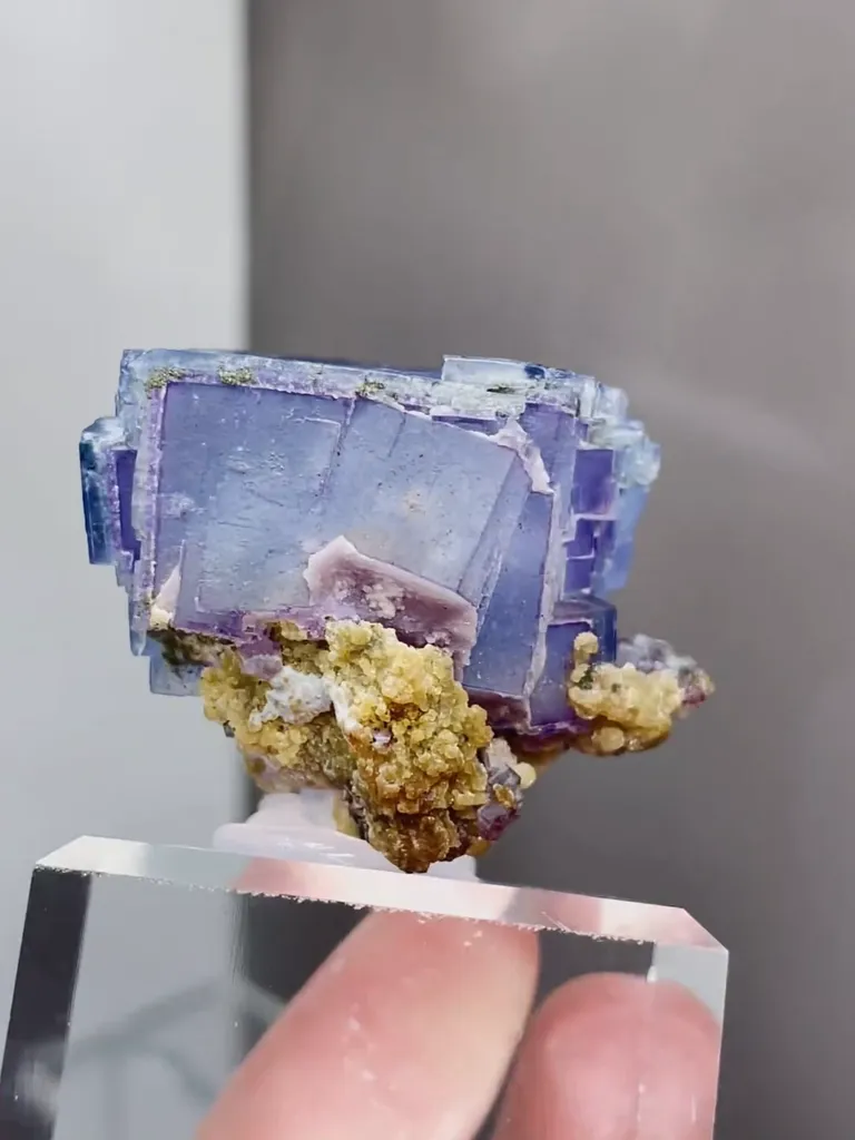 Natural Phantom Fluorite coexists with Mica comes from Yaogangxian,Hunan 40*30*30MM - image 5